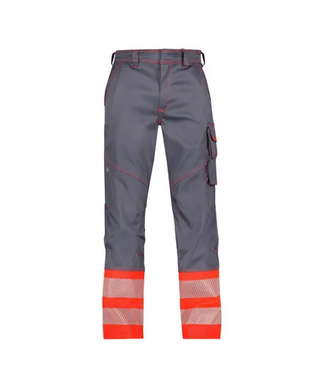 DASSY® Princeton Stretch hogezichtbaarheidsbroek  cementgrijs/fluorrood maat  42