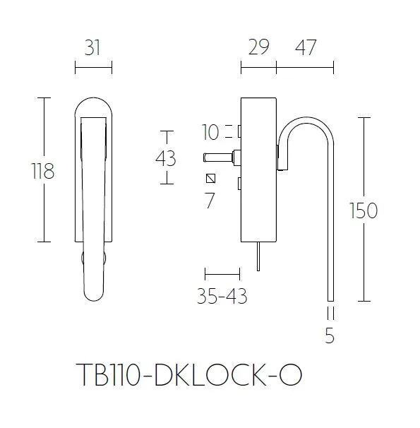 DRAAIKIEPGARNITUUR FOLD TB110DKLOCK MAT RVS