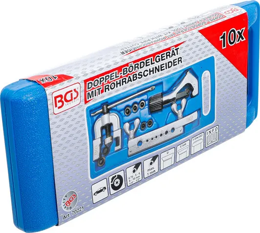 DUBBEL FELSGEREEDSCHAP MET PIJPSNIJDER 10DLG