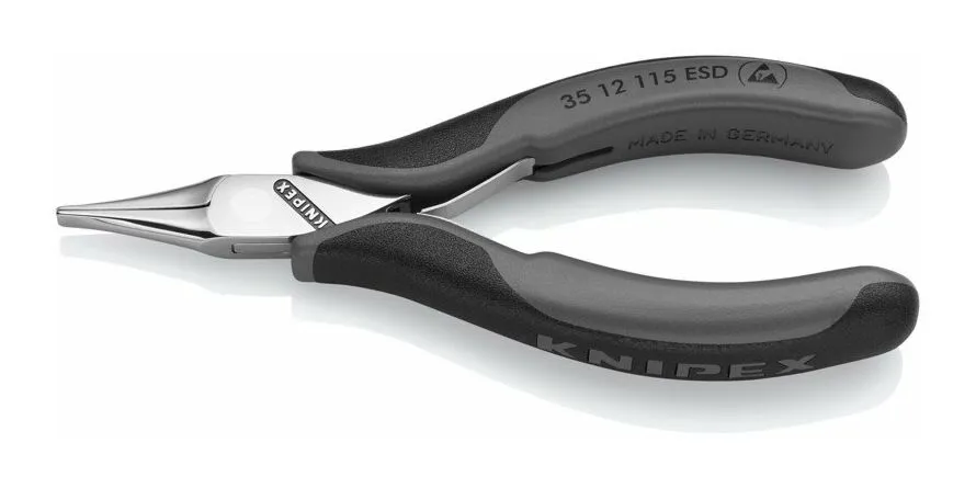 ESD elektronische grijptang, platte brede bekken, 115 mm