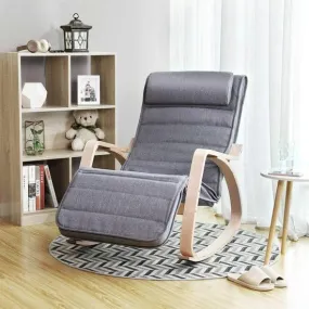 Fauteuil Schommelstoel Schommelstoel Relax Stoel Ä°mitatie Linnen Grijs