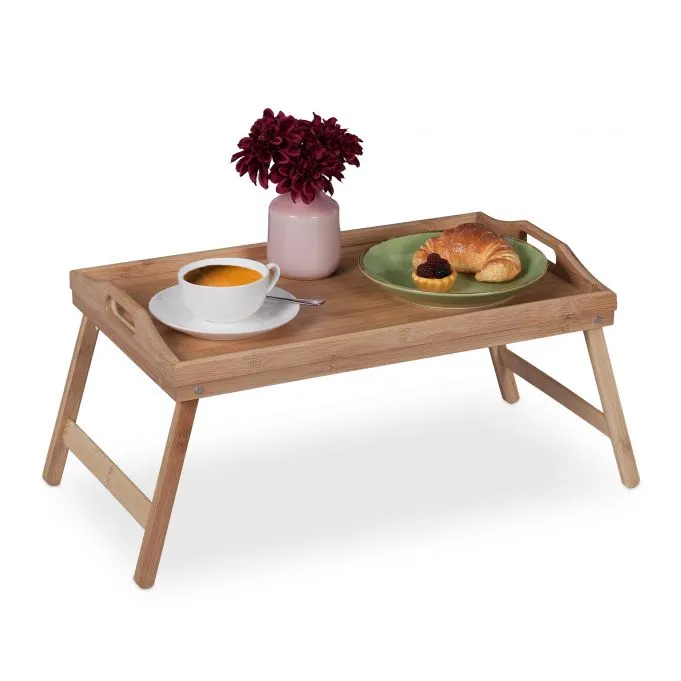 Inklapbare bedtafel van bamboe