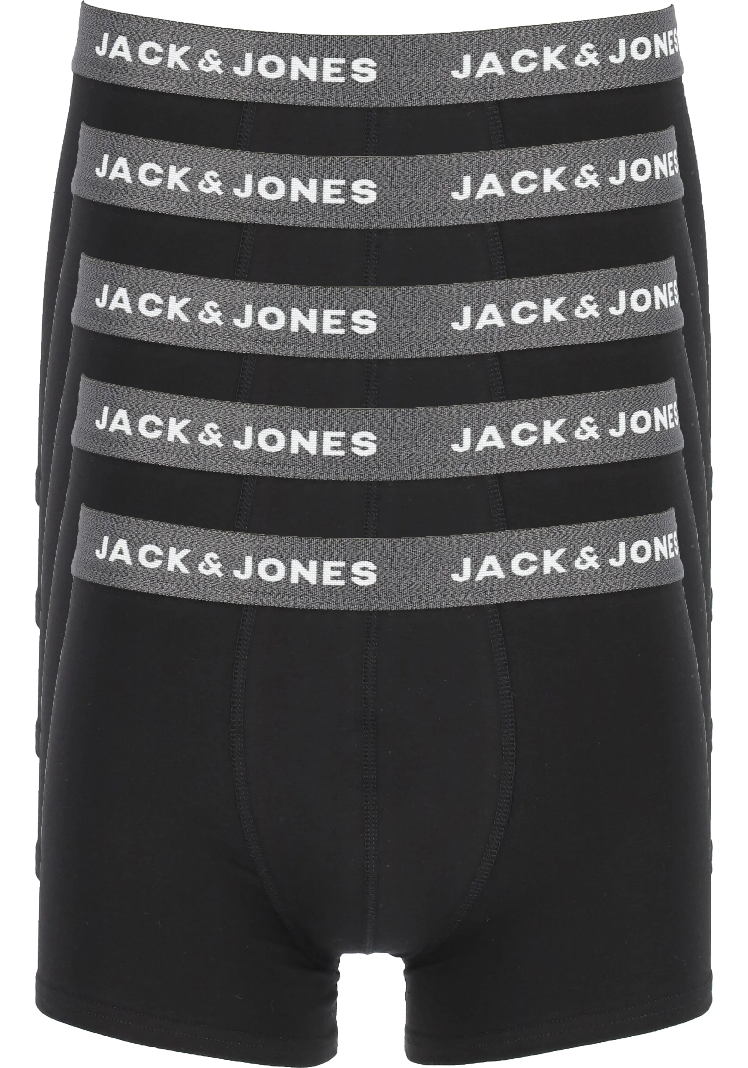 JACK & JONES HEREN BOXERS JACHUEY TRUNKS (5PACK), DONKERGRIJS