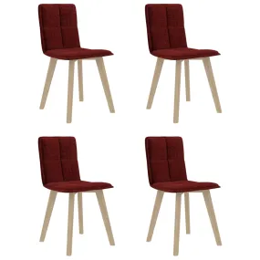 Medina Eetkamerstoelen 4 st stof wijnrood