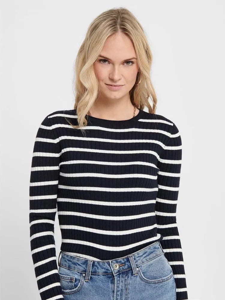 Only ONLNATALIA STRIPE  L/S PULLOVER KNT