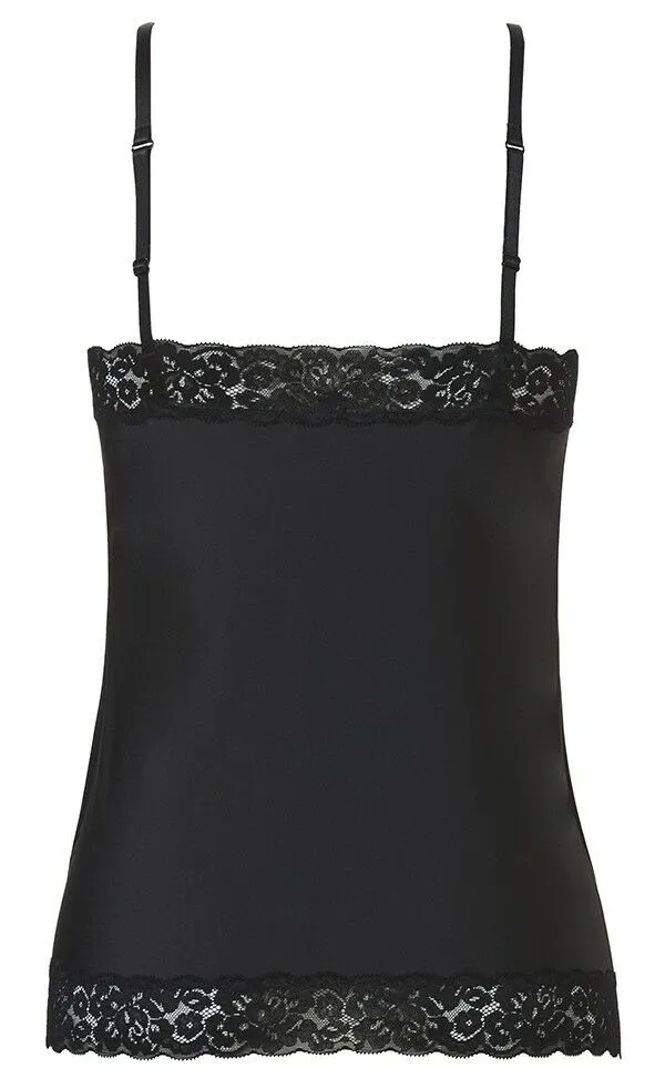   Ten Cate Secrets Dames Spaghetti Top Met Kant Zwart    
